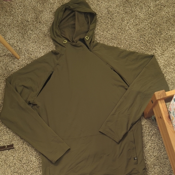 Olive Green Hooded Sweatshirt - Picture 1 of 2